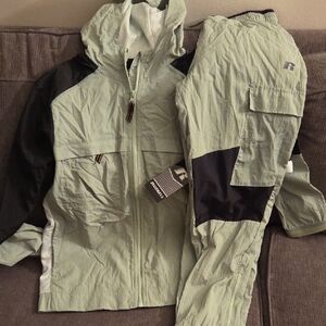 Green/Blk Kids Hooded Tracksuit